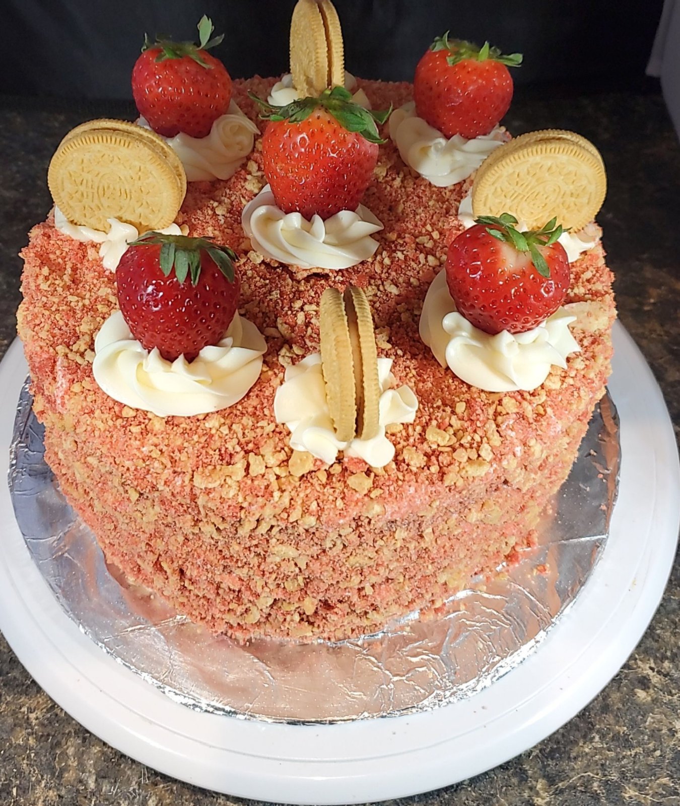 strawberry crunch cake in store