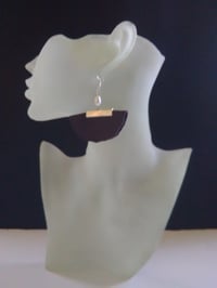 Image 2 of Brown Leather Crescent Ear-Rings  (1)