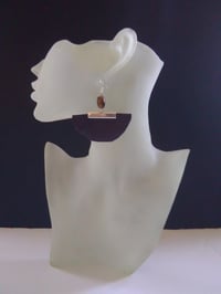 Image 3 of Brown Leather Crescent Ear-Rings  (1)