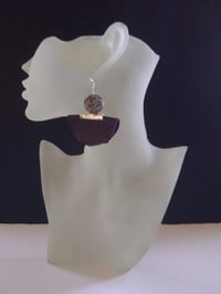 Image 4 of Brown Leather Crescent Ear-Rings  (1)
