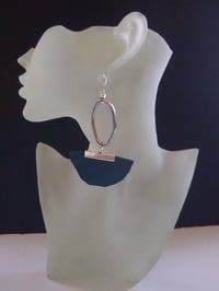 Image 1 of Teal Leather Ear-Rings (1)