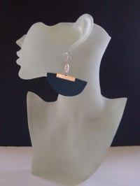 Image 3 of Teal Leather Ear-Rings (1)