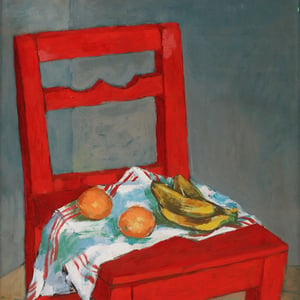 Image of 1953, Painting, 'The Red Chair', JÖRGEN ZETTERQUIST