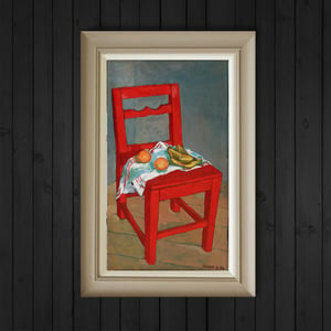 Image of 1953, Painting, 'The Red Chair', JÖRGEN ZETTERQUIST