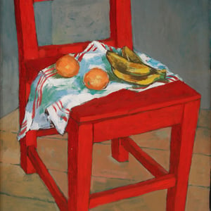 Image of 1953, Painting, 'The Red Chair', JÖRGEN ZETTERQUIST