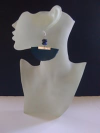 Image 1 of Teal Leather Ear-Rings (2)