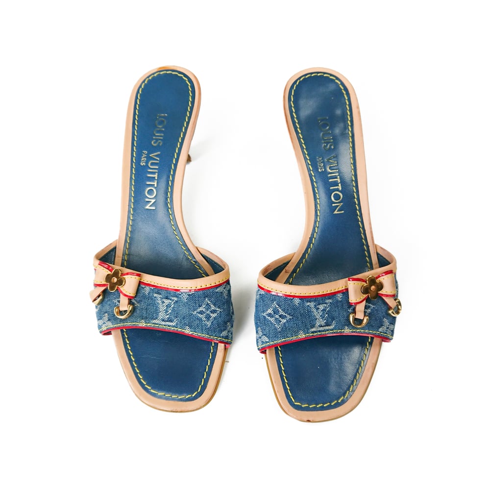 Image of Louis Vuitton Denim Mules