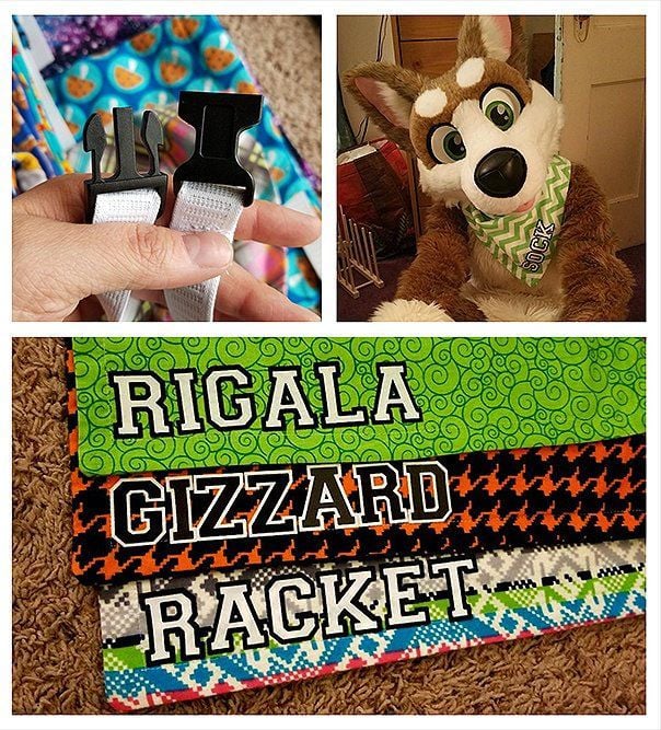 Image of CUSTOM ZIPPERED POCKET Fursuit Bandanna | READ DESC