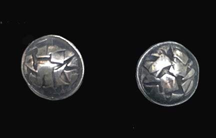Image of Sterling Button Earrings