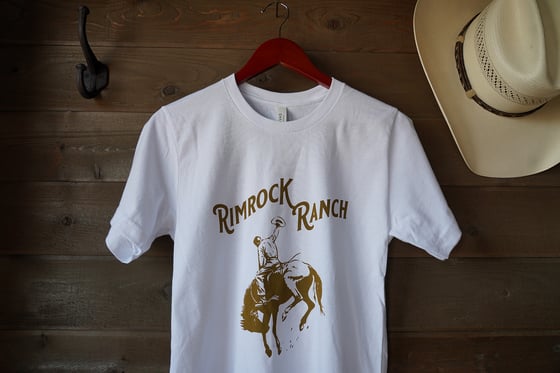 Image of Bronc Rider Tee - Old Gold on White