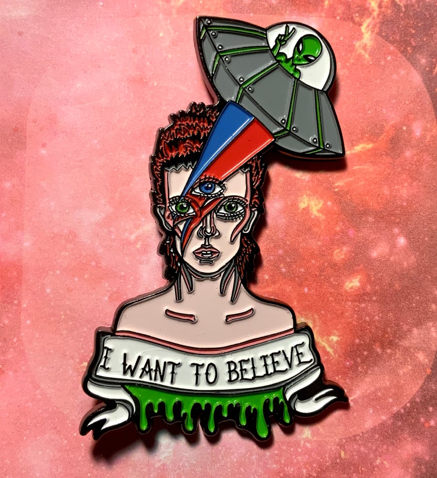 Image of Bowie In Space Enamel Pin