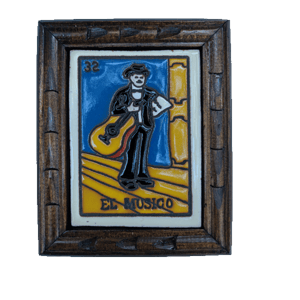 Image of El Musico Loteria Wooden Frame