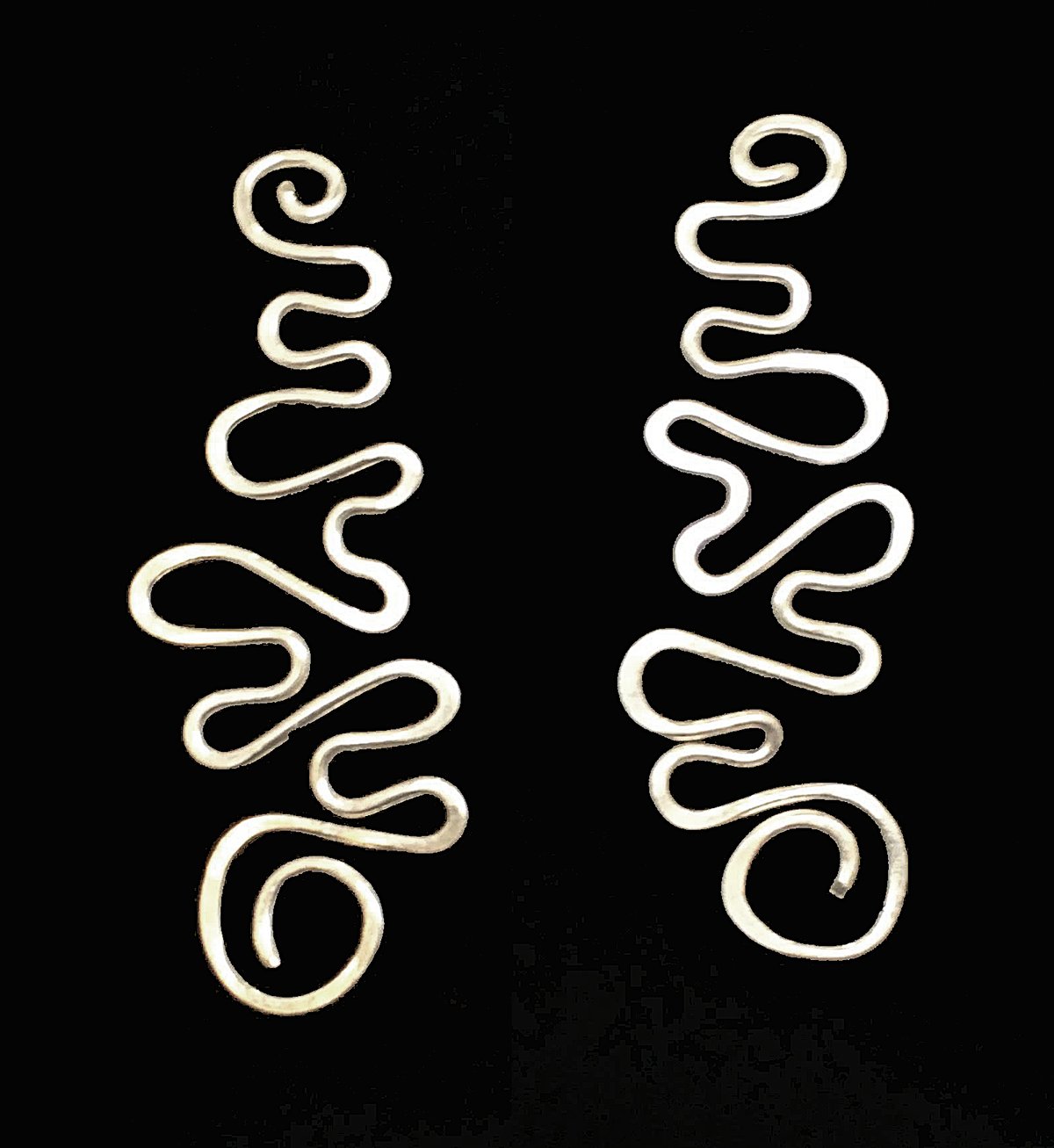 Image of Squiggle Earrings in Sterling Silver, medium
