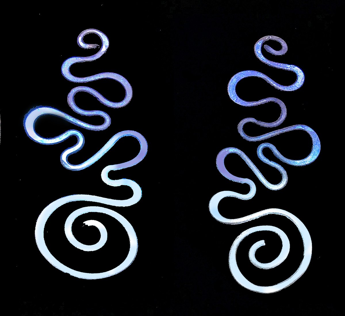 Image of Squiggle Earrings in Titanium, Wild