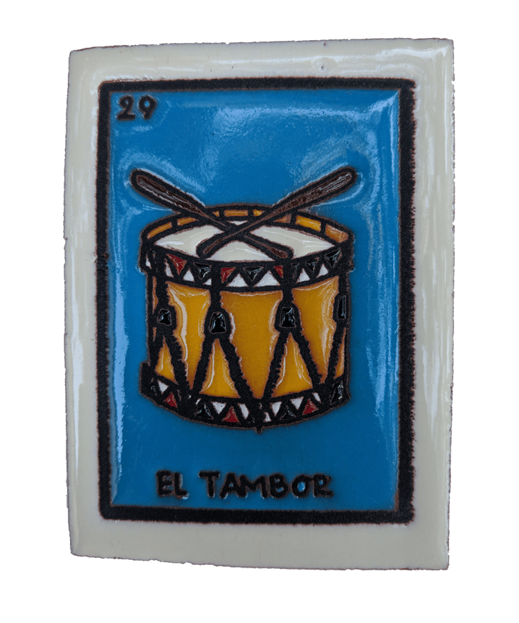 Image of El Tambor Loteria Wooden Frame