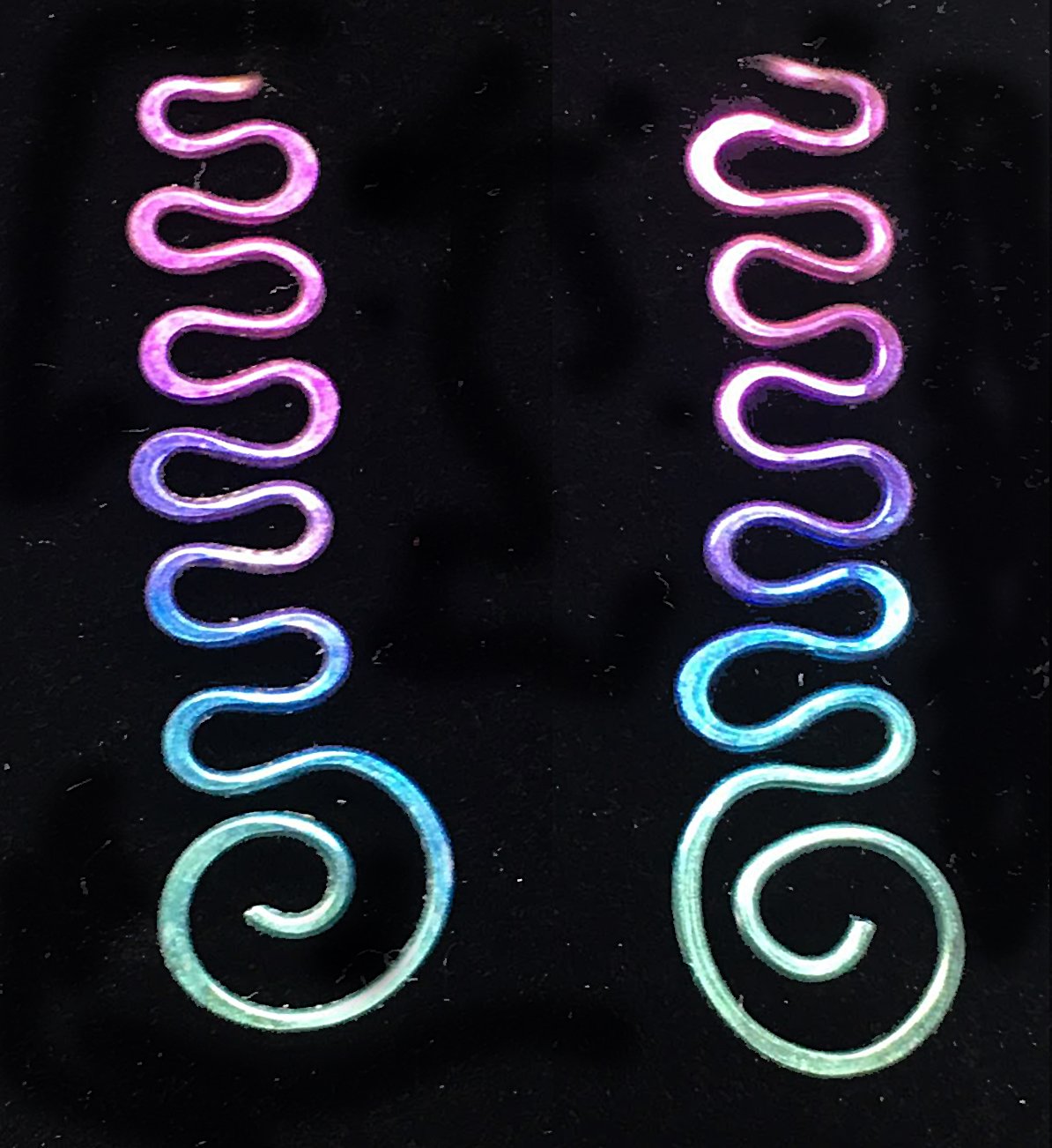 Image of Squiggle Earrings in Titanium, simple