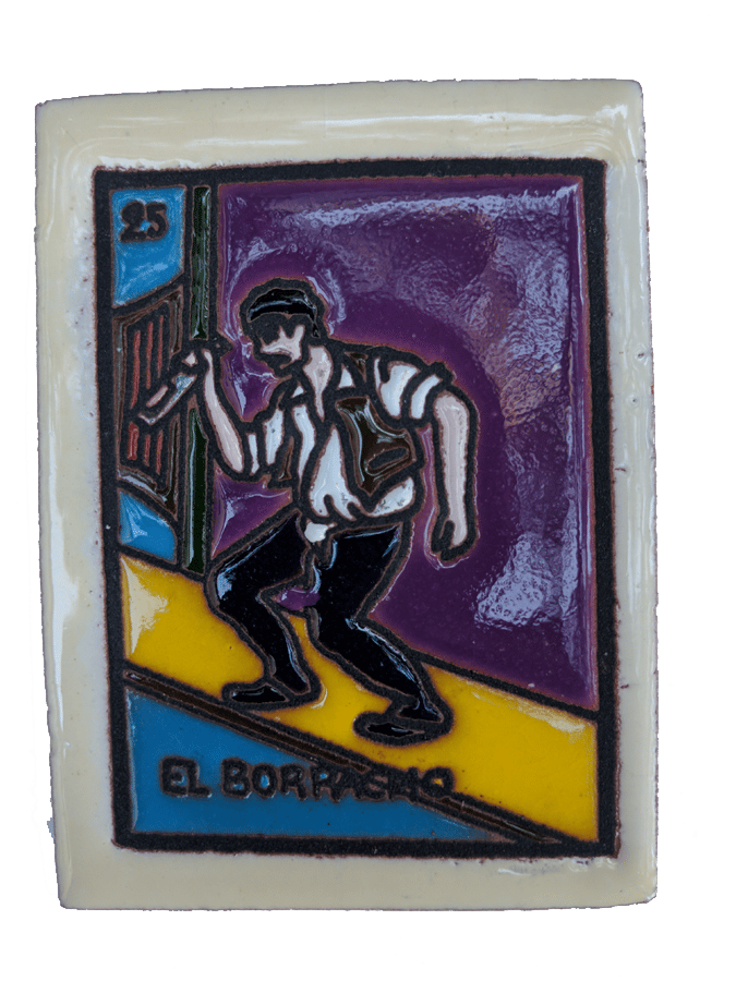Image of El Borracho Loteria Wooden Frame