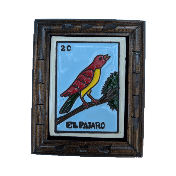 Image of El Pajaro Loteria Wooden Frame