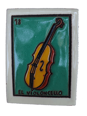 Image of El Violoncello Loteria Wooden Frame