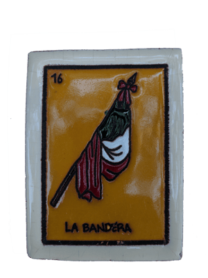 Image of La Bandera Loteria Wooden Frame