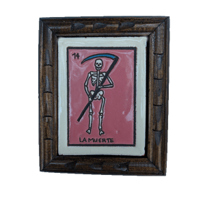 Image of La Muerte Loteria Wooden Frame
