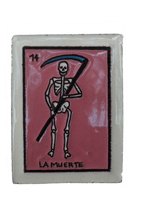 Image of La Muerte Loteria Wooden Frame