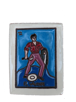 Image of El Valiente Loteria Wooden Frame