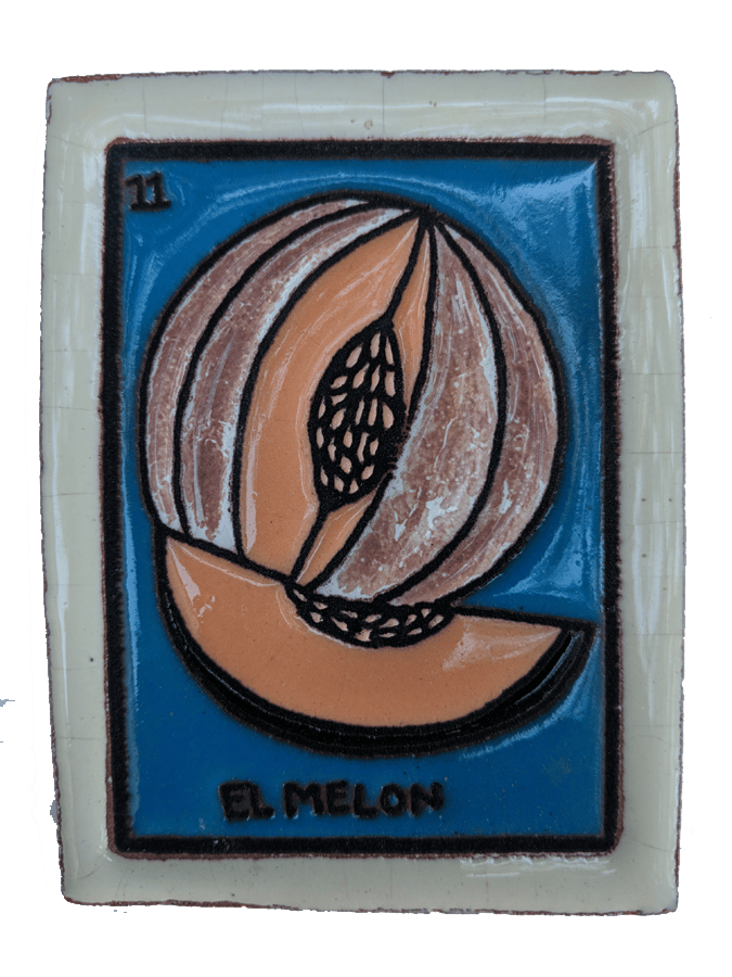 Image of El Melon Loteria Wooden Frame