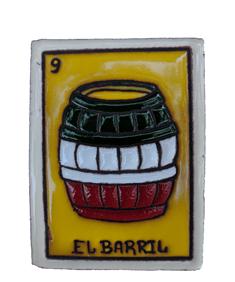 Image of El Barril Loteria Wooden Frame