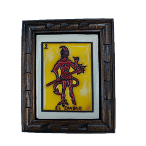 Image of El Diablo Loteria Wooden Frame