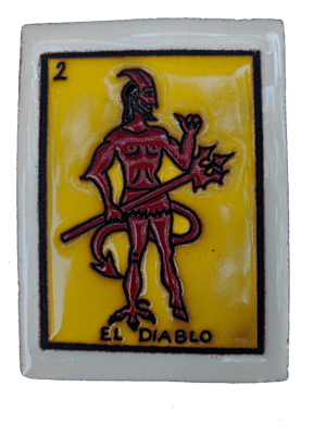 Image of El Diablo Loteria Wooden Frame
