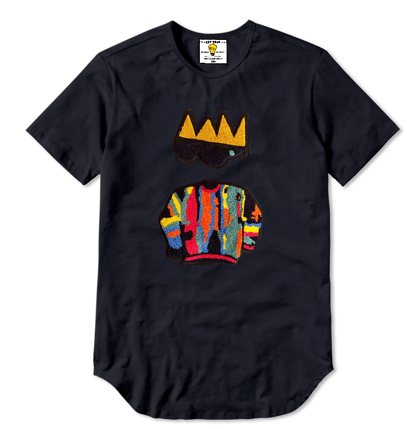 (PRE ORDER) K'T Crown Picasso Elongated T-shirt (Black)