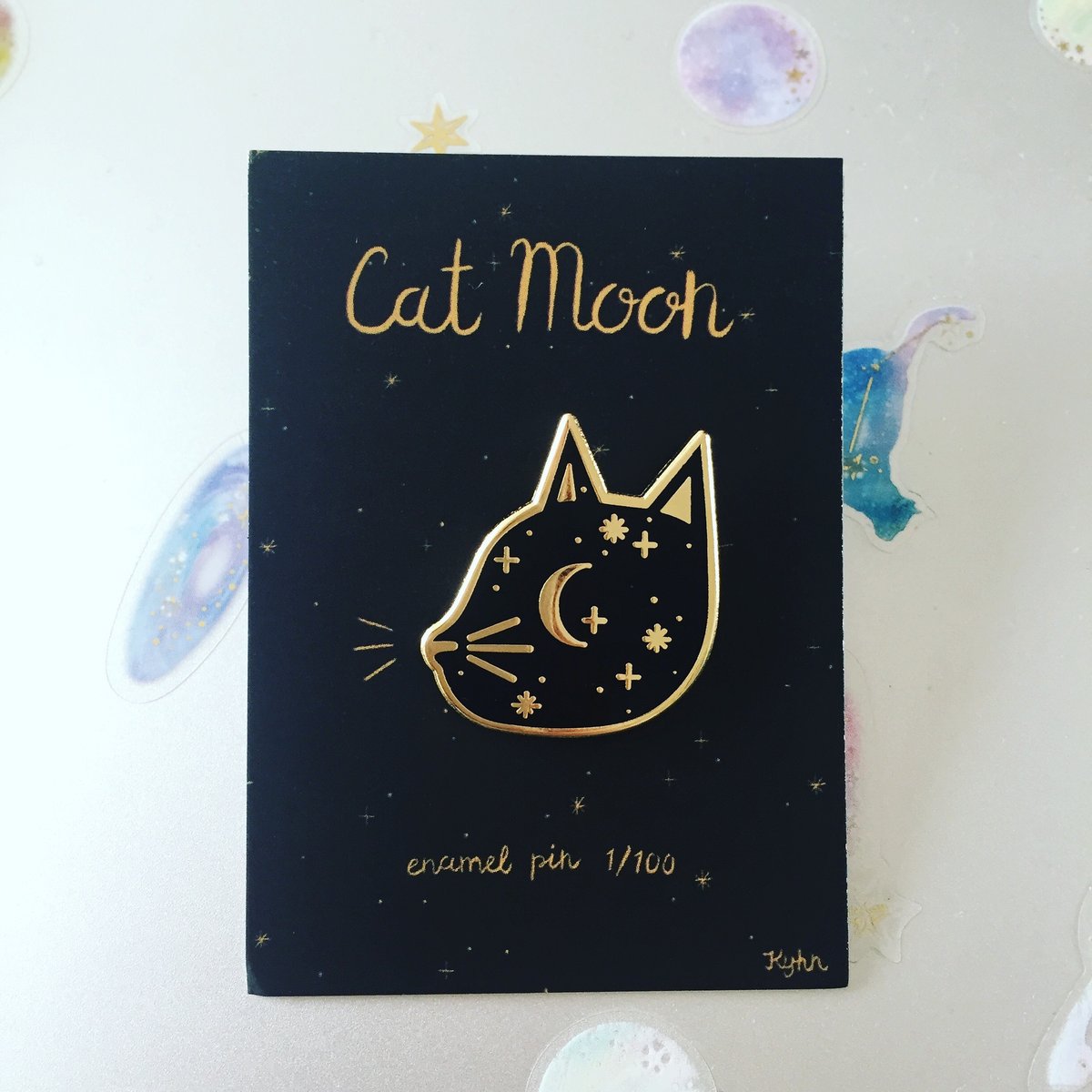 Cat Moon Pin