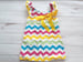 Image of Rainbow Chevron Cap Sleeve Dress - Sizes 2t-4t available 