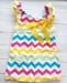 Image of Rainbow Chevron Cap Sleeve Dress - Sizes 2t-4t available 