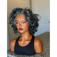 Image 3 of ENGLAND | 8” Salt & Pepper Lace Frontal Wig - Chic Style for Effortless Glam