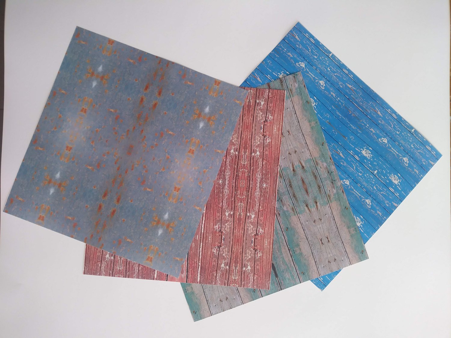 Image of Scrapbooking decorative paper Vintage wood collection 