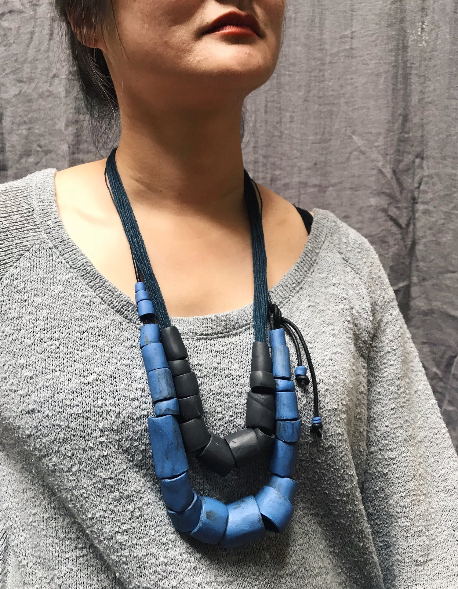 Image of Neolithic necklace in Noon blue