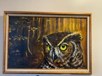 Image 1 of Owl oil painting