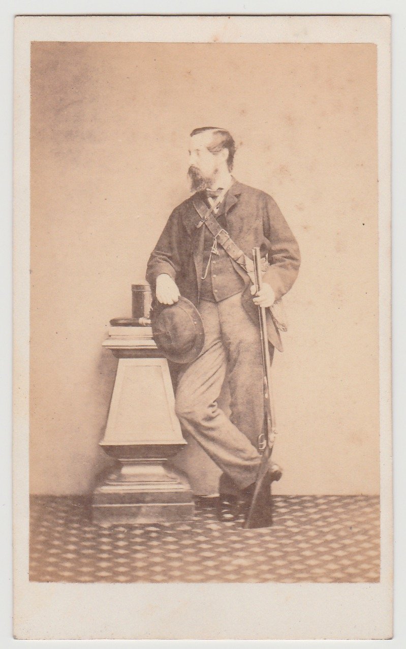Image of Anonymous: portrait of a hunter, ca. 1865