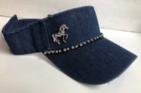 Visor Velcro Back Silver Horse