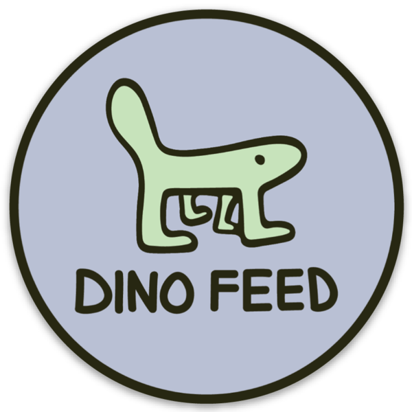 Image of Dino Feed Blue Circle Sticker