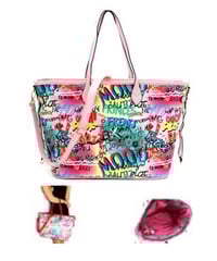 Image 1 of Graffiti Affect Oversized 2-Way Weekender Tote