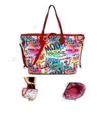 Image 2 of Graffiti Affect Oversized 2-Way Weekender Tote