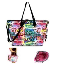Image 3 of Graffiti Affect Oversized 2-Way Weekender Tote