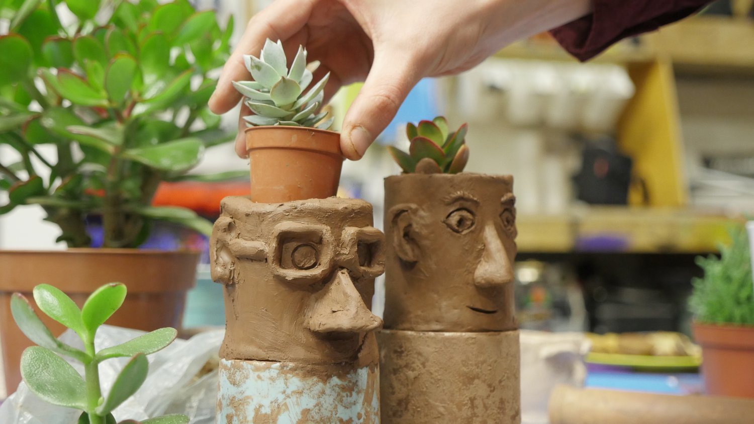 Image of Make A Pot Head At Home - Complete Pottery Kit With Plants & Video Workshop