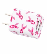 Image 4 of IPhone Patterned Cable & Wall Charger- Pink 