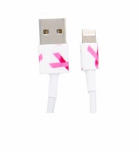 Image 3 of IPhone Patterned Cable & Wall Charger- Pink 