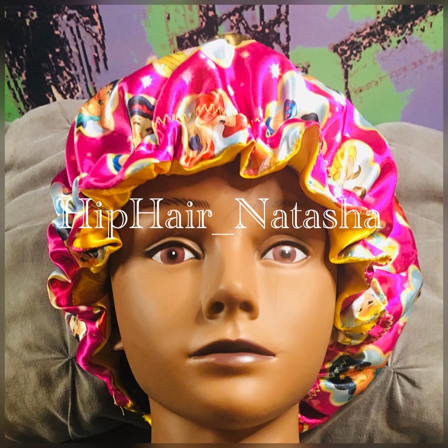 Image of HANDMADE Pink Princess Satin Bonnet 