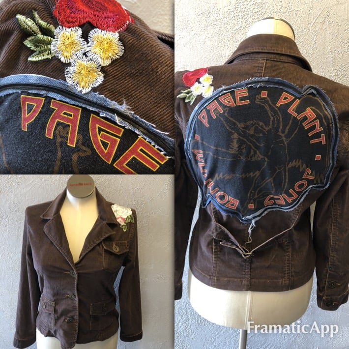 Led Zeppelin Upcycled cord jacket